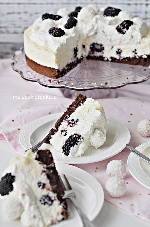 Coconut Cake Temptation With Blackberries Or Raspberries 2