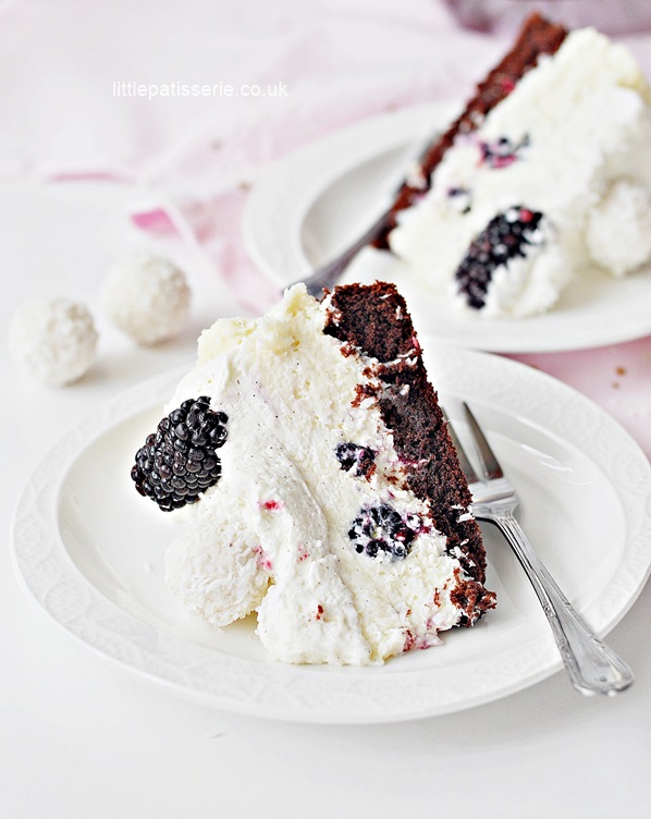 Coconut Cake Temptation with Blackberries or Raspberries 5